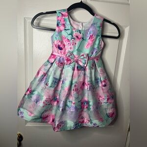 Tona Michelle® Floral Pink and Green Kids Dress sz 3T